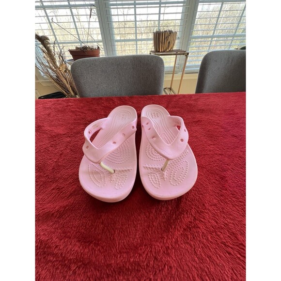 Crocs Women's Classic Platform Flip Flop Sandals Women Size 8 Pink - Picture 2 of 8